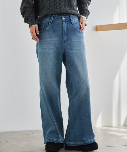 バンヤードストーム　裏起毛インディゴワイドパンツ Sサイズ 試着のみ バンヤードストーム 裏起毛インディゴワイドパンツ Sサイズ 試着のみ