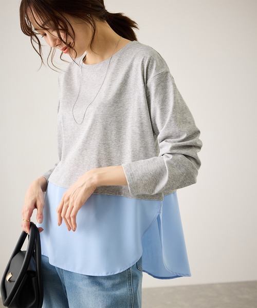 ROPE' PICNIC（ロペ ピクニック） tシャツ 布帛ドッキングロング