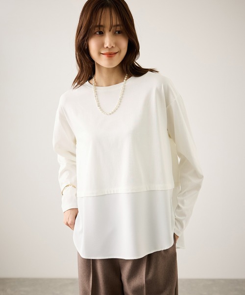 ROPE' PICNIC（ロペ ピクニック） tシャツ 布帛ドッキングロング