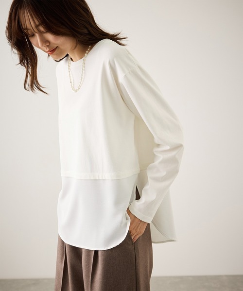 ROPE' PICNIC（ロペ ピクニック） tシャツ 布帛ドッキングロング