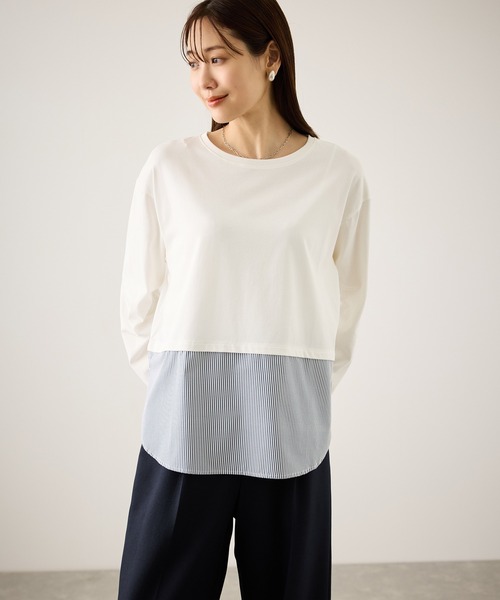 ROPE' PICNIC（ロペ ピクニック） tシャツ 布帛ドッキングロング