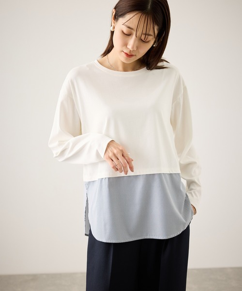 ROPE' PICNIC（ロペ ピクニック） tシャツ 布帛ドッキングロング