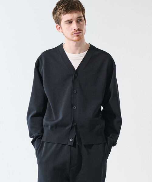 【新品】Goldwin Bshop別注 サーマル Vネックカーディガン 黒3 Goldwin |〈別注〉サーマル Vネックカーディガン MEN