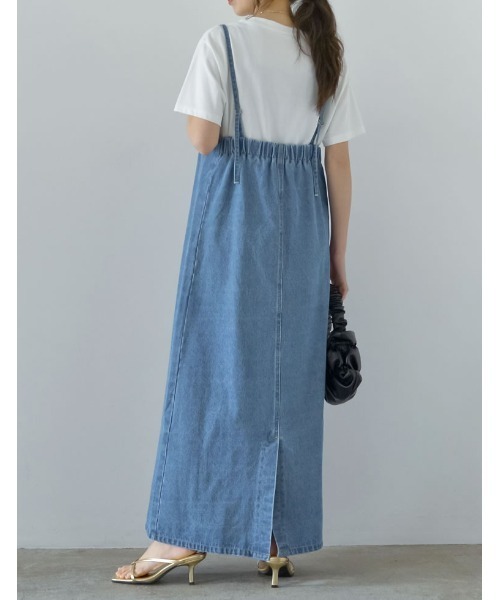 「Re:EDIT」 キャミソールワンピース MEDIUM ブルー レディース_画像5