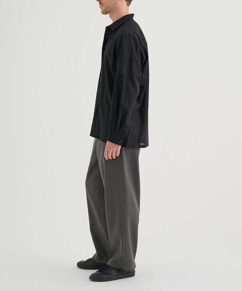シャツ 「ATON / エイトン」TWIST WOOL WASHER OVERSIZED SHIRT メンズの画像