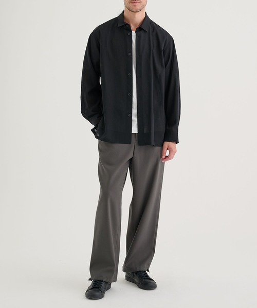 シャツ 「ATON / エイトン」TWIST WOOL WASHER OVERSIZED SHIRT メンズの画像