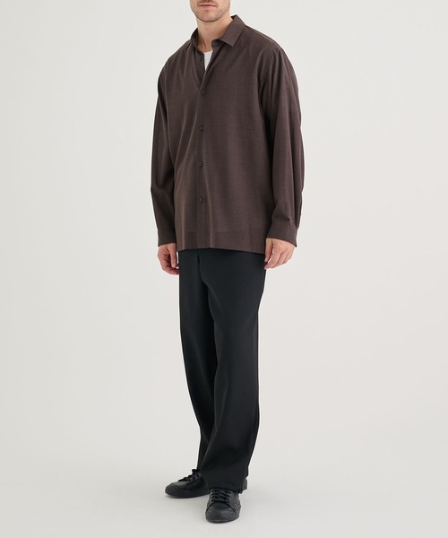 シャツ 「ATON / エイトン」TWIST WOOL WASHER OVERSIZED SHIRT メンズの画像