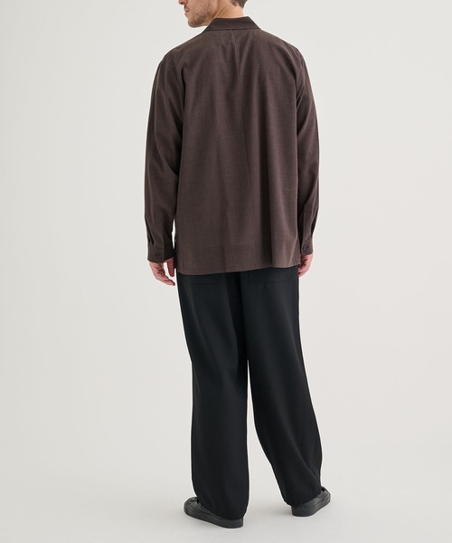 シャツ 「ATON / エイトン」TWIST WOOL WASHER OVERSIZED SHIRT メンズの画像
