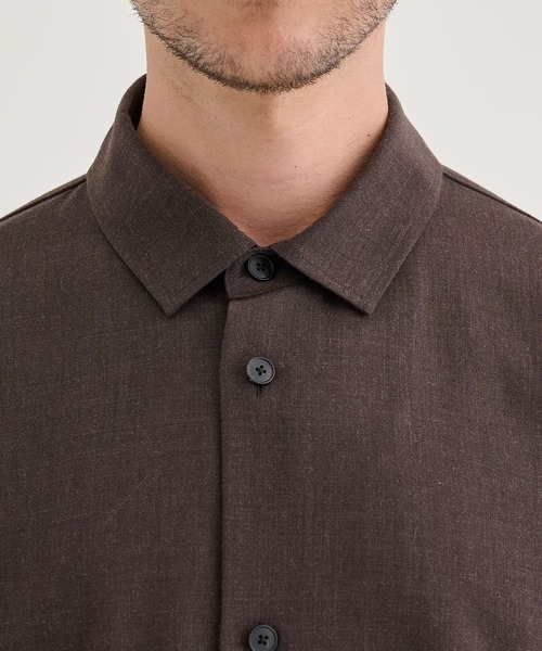 シャツ 「ATON / エイトン」TWIST WOOL WASHER OVERSIZED SHIRT メンズの画像