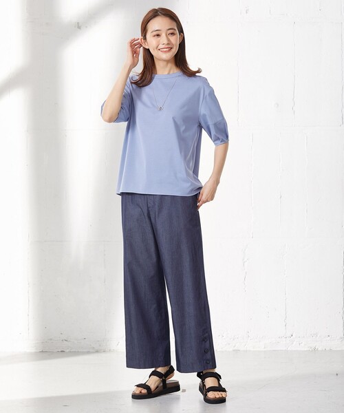 「J.PRESS」 半袖カットソー MEDIUM ブルー レディース_画像3