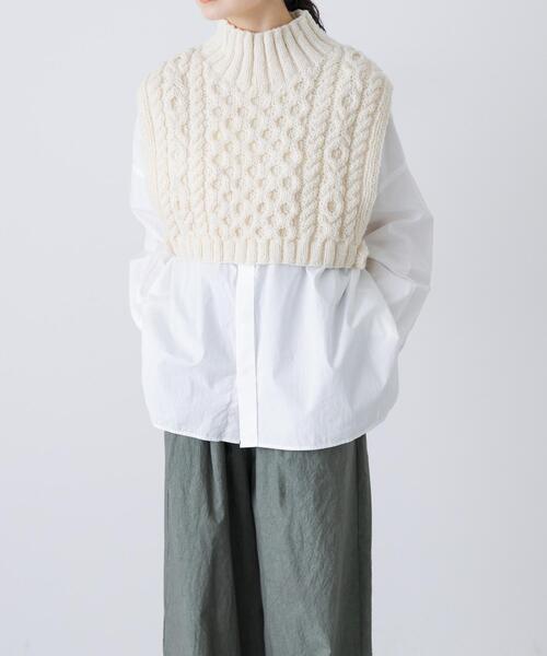 かぐれ ニット セーター ペルータートルショートベスト レディース