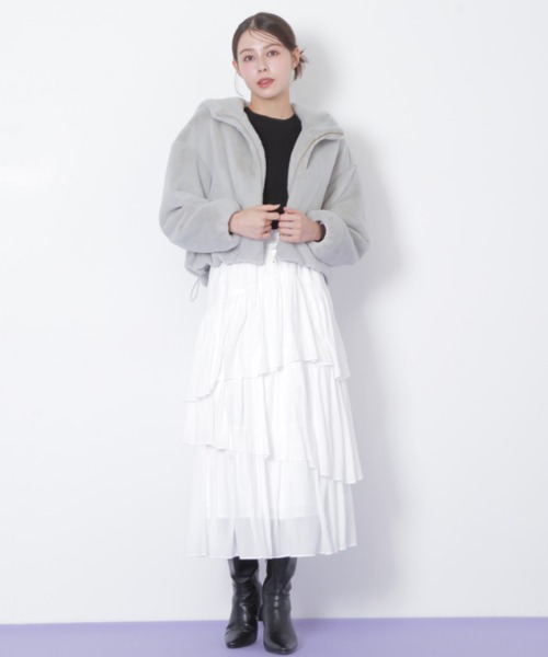 ジルスチュアート ファージャケットブルゾン M JILLSTUART フェイクファーショートジャケット｜ジルバイジルスチュアートの通販