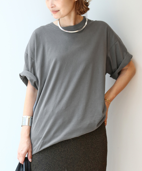 「CALUX」 半袖Tシャツ FREE バーガンディー レディース_画像9