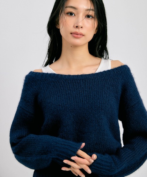 BLUE×PALANG（ブルーパラン） ニット セーター OFF SHOULDER BIG KNIT