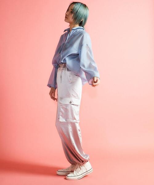 「CONVERSE TOKYO」 7分袖シャツ FREE ブラック レディース_画像4