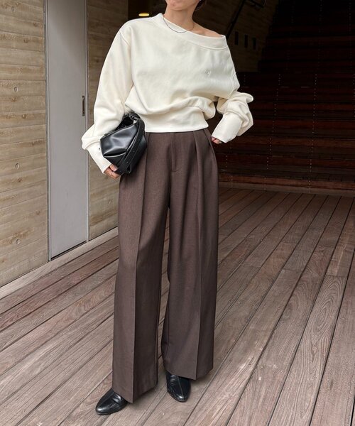 【CAPRICIEUX LE'MAGE】1ポイントボンディングスウェット CAPRICIEUX LE'MAGE（カプリシューレマージュ） tシャツ 1ポイント