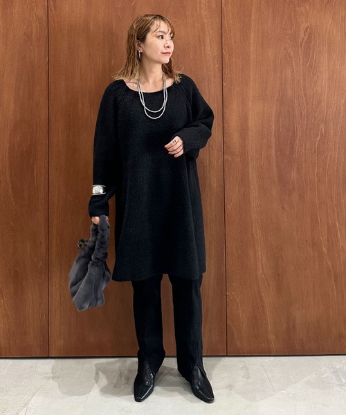 「DOUX ARCHIVES」 ニットワンピース FREE ブラック レディース_画像6