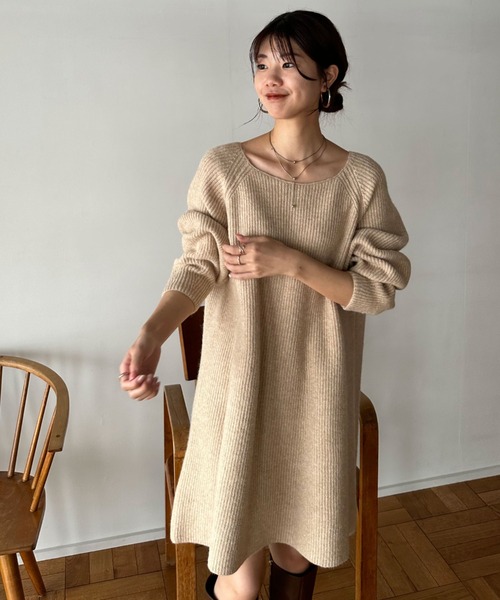 「DOUX ARCHIVES」 ニットワンピース FREE ブラック レディース_画像9