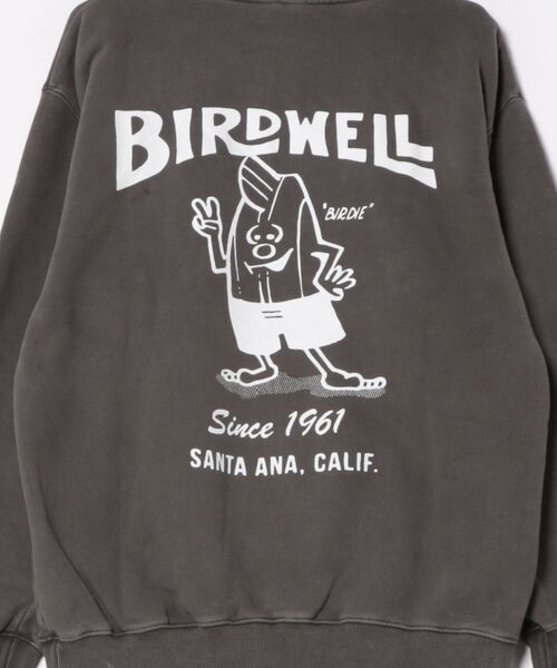 BIRDWELL ライトグレー フード付きパーカー L BIRDWELL ライトグレー