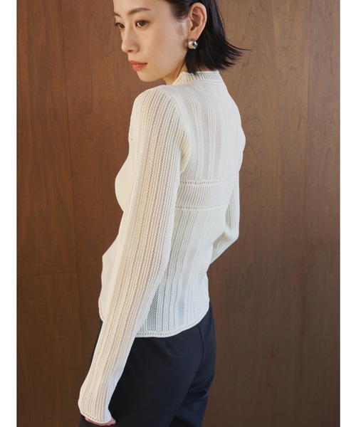 AIC. ニット セーター ビスチェデザイン透かし編みトップス レディース