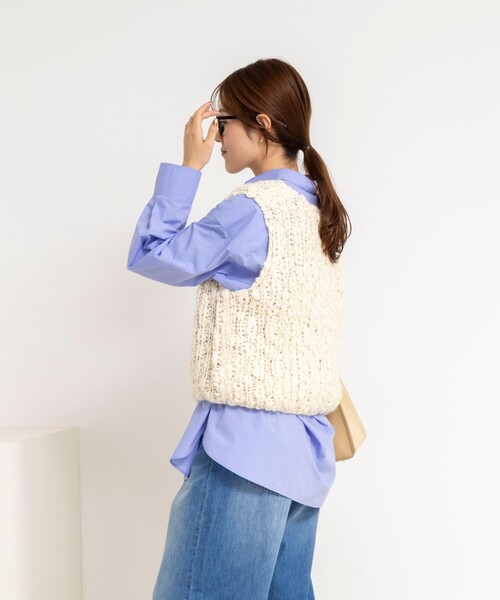ノーリーズ白Ｖネックニット NOLLEY'S（ノーリーズ） ニット セーター Vネックニットベスト