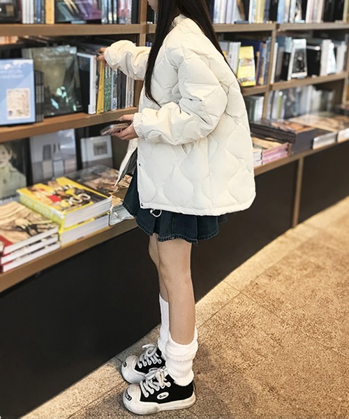 ジャケット ノーカラージャケット ドロストノーカラーキルティング