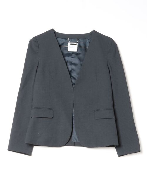 NANO universe（ナノ・ユニバース） ノーカラージャケット 36 ネイビー