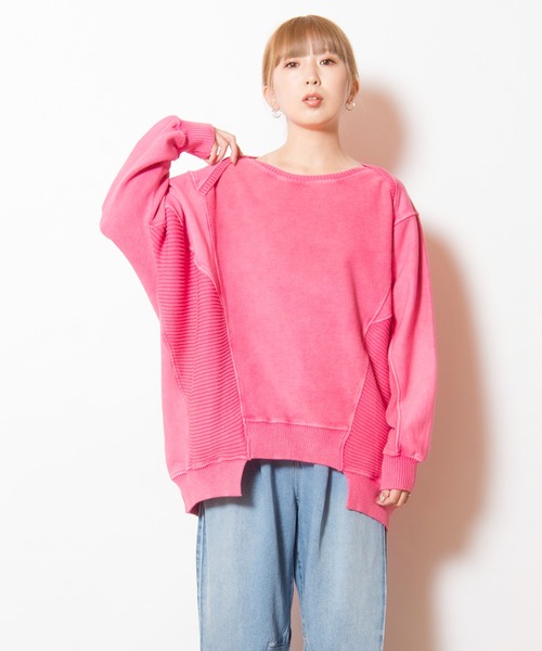 OSMOSIS(オズモーシス) 26SS 裏毛切替 プルオーバー レディース OSMOSIS（オズモーシス） ニット セーター 裏毛切替プルオーバー