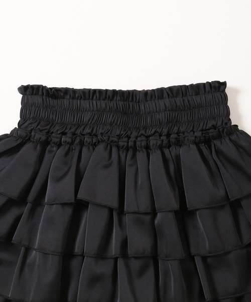 スカート サテンフリルティアードミニスカート : ZOZOTOWN Yahoo!店