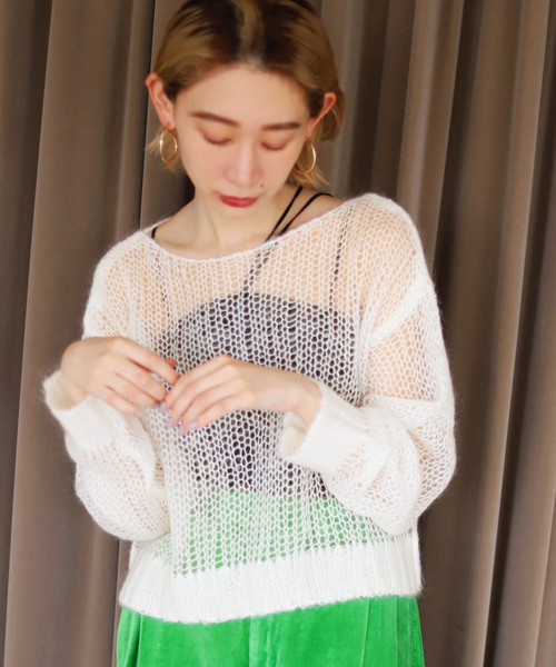 「SLOBE citron.」 長袖ニット FREE サックスブルー レディース_画像5