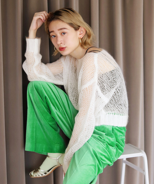 「SLOBE citron.」 長袖ニット FREE サックスブルー レディース_画像7