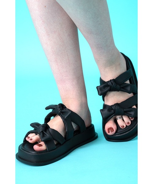 「ankoROCK」 フラットサンダル 25.0cm ブラック レディース_画像8