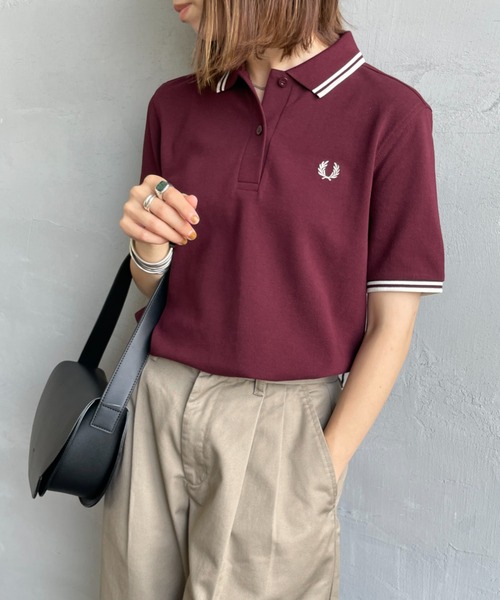 【未使用タグ付】フレッドペリー　ポロシャツ　G3600　刺繍ロゴ　レディース　M FRED PERRY（フレッドペリー） ポロシャツ ポロ ツインティップライン