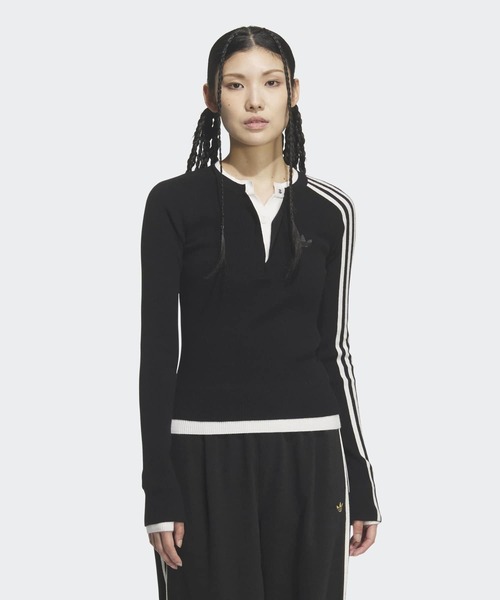 adidas（アディダス） ニット セーター プレミアム 3S ボタン クルー