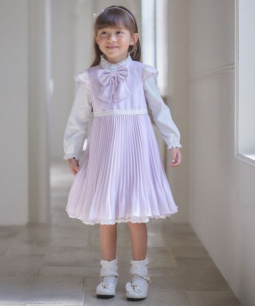 「ANY」 「KIDS」半袖ワンピース 130 パープル キッズ_画像3