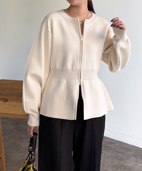 Chez toi（シェトワ） ブルゾン アウター ペプラムジップジャケット