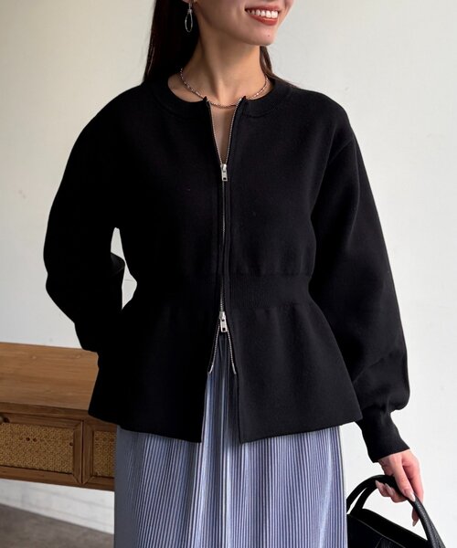 Chez toi（シェトワ） ブルゾン アウター ペプラムジップジャケット