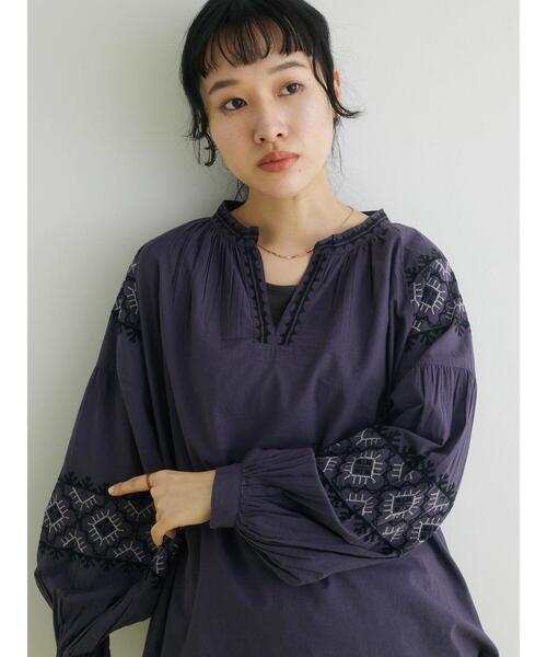 「CRAFT STANDARD BOUTIQUE」 長袖ブラウス FREE チャコールグレー レディース_画像3