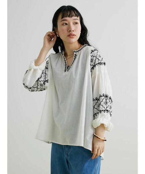 「CRAFT STANDARD BOUTIQUE」 長袖ブラウス FREE チャコールグレー レディース_画像4