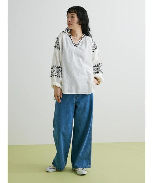 「CRAFT STANDARD BOUTIQUE」 長袖ブラウス FREE チャコールグレー レディース_画像7