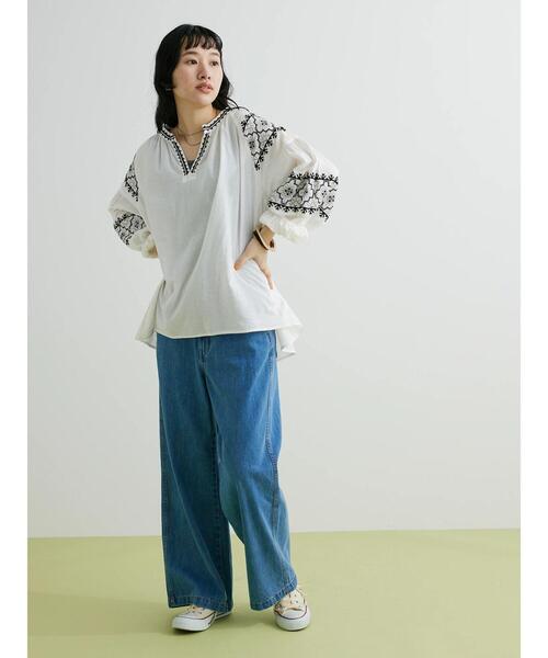 「CRAFT STANDARD BOUTIQUE」 長袖ブラウス FREE チャコールグレー レディース_画像8