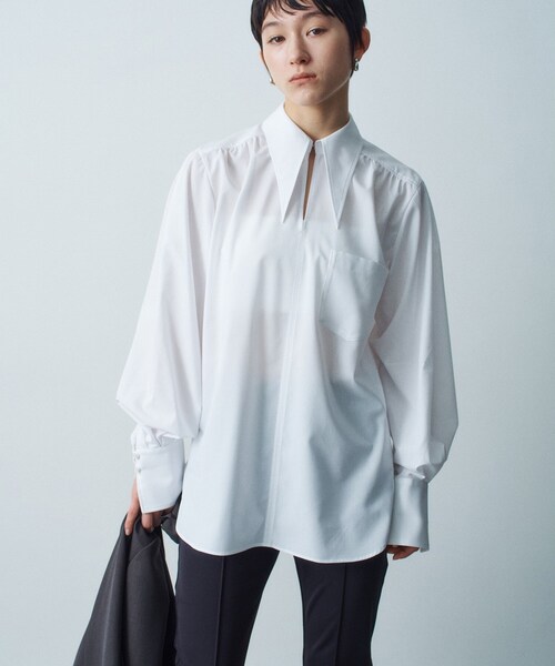CODE A ブラウス シャツ 「Re」point neck shirt レディース 