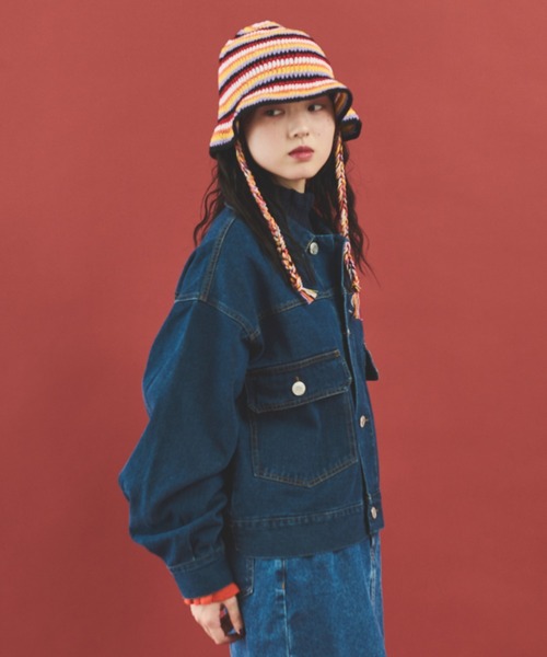 「MERLOT」 デニムジャケット SMALL ブルー レディース_画像6
