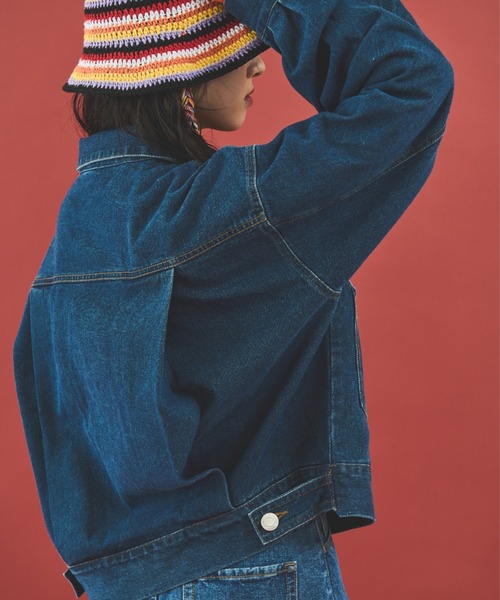 「MERLOT」 デニムジャケット SMALL ブルー レディース_画像9