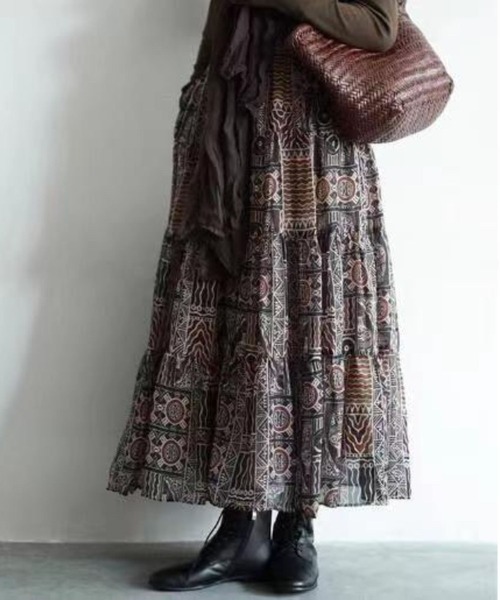 「CADBURY」 フレアスカート MEDIUM ベージュ レディース_画像4