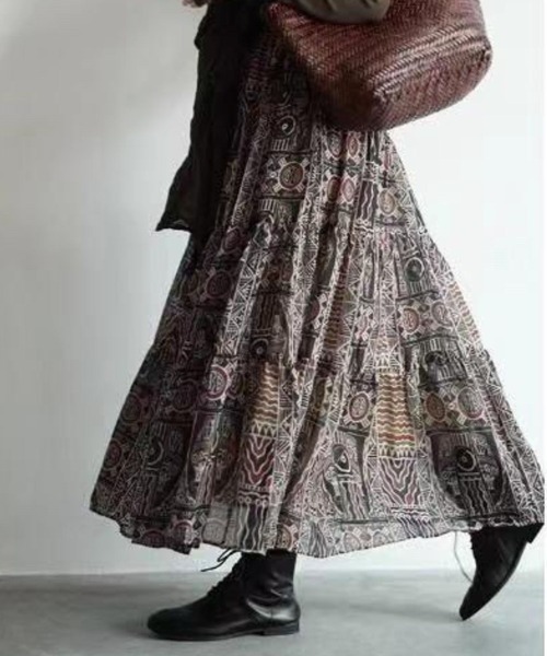 「CADBURY」 フレアスカート MEDIUM ベージュ レディース_画像6