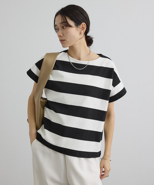 tシャツ 「WEB限定」ポンチボーダークルーネックTシャツ レディースの画像