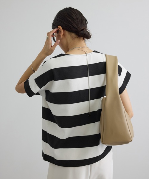 tシャツ 「WEB限定」ポンチボーダークルーネックTシャツ レディースの画像