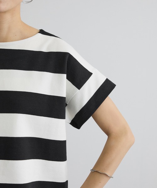 tシャツ 「WEB限定」ポンチボーダークルーネックTシャツ レディースの画像