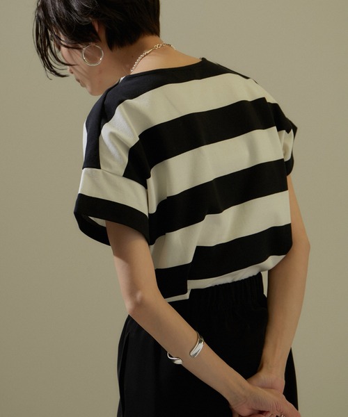 tシャツ 「WEB限定」ポンチボーダークルーネックTシャツ レディースの画像